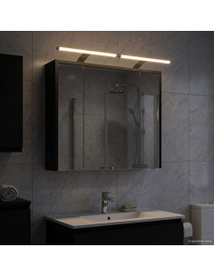 Mobiletto per specchio da bagno Rovere Nero 73,5 x 16 x 62,5 cm