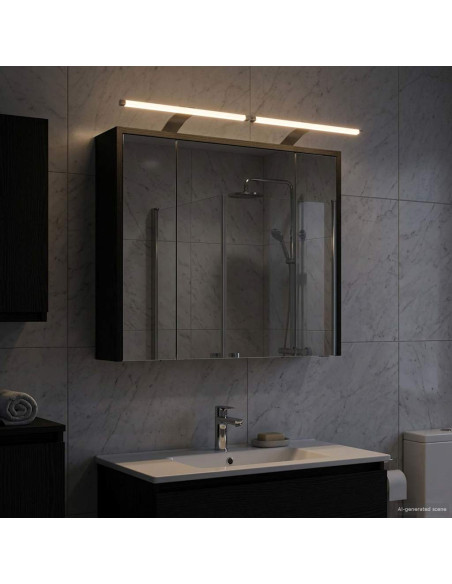 Mobiletto per specchio da bagno Rovere Nero 73,5 x 16 x 62,5 cm