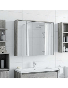 Mobiletto per specchio da bagno Grigio Sonoma