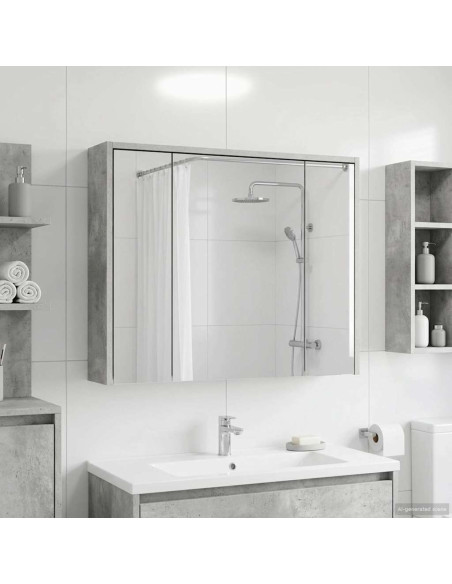 Mobiletto per specchio da bagno Grigio cemento