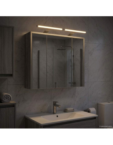 Mobiletto per specchio da bagno Grigio Sonoma