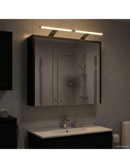 Mobiletto per specchio da bagno Rovere Nero 63,5 x 16 x 62,5 cm