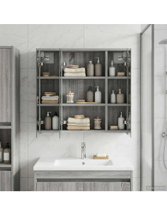 Mobiletto per specchio da bagno Grigio Sonoma