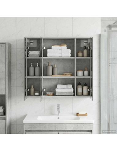 Mobiletto per specchio da bagno Grigio cemento