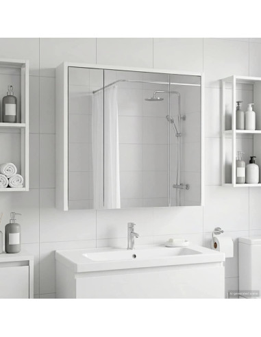 Mobiletto per specchio da bagno Bianco 63,5 x 16 x 62,5 cm