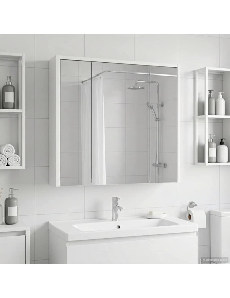 Mobiletto per specchio da bagno Bianco 63,5 x 16 x 62,5 cm
