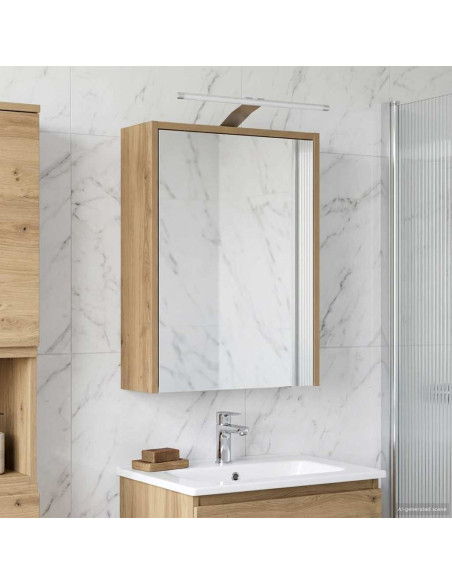 Mobiletto per specchio da bagno con porta Rovere Artigianale