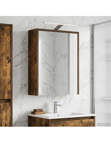 Mobiletto per specchio da bagno Rovere fumé 43 x 16 x 62.5 cm