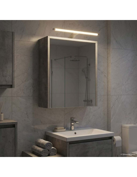 Mobiletto per specchio da bagno con lo scaffale Grigio cemento