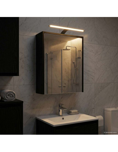 Mobiletto per specchio da bagno Rovere Nero 43 x 16 x 62.5 cm