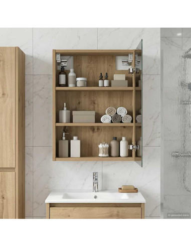 Mobiletto per specchio da bagno con porta Rovere Artigianale