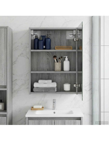 Mobiletto per specchio da bagno Grigio Sonoma 43 x 16 x 62.5 cm