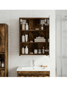 Mobiletto per specchio da bagno Rovere fumé 43 x 16 x 62.5 cm