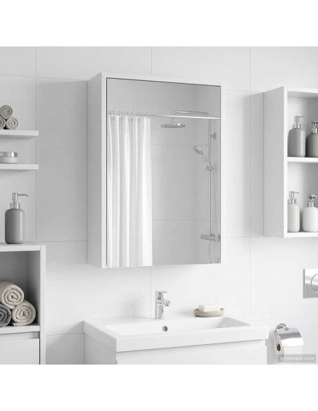 Mobiletto per specchio da bagno Bianco 43 x 16 x 62.5 cm