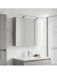 Mobiletto per specchio da bagno con lo scaffale Grigio Sonoma