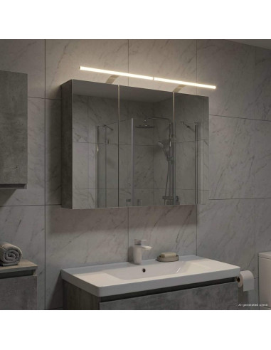 Mobiletto per specchio da bagno con lo scaffale Grigio cemento