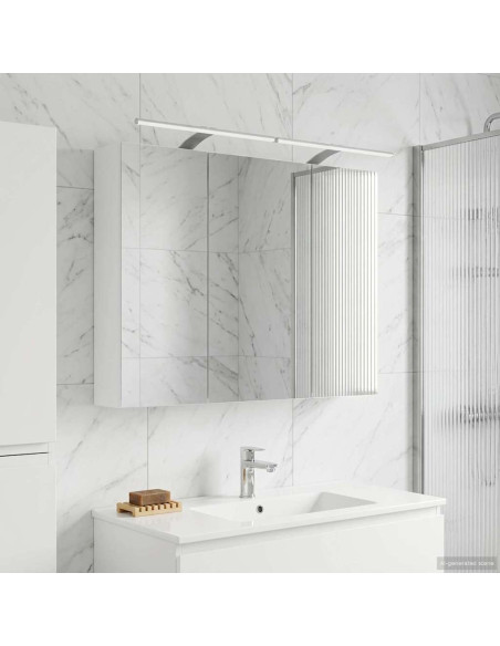 Mobiletto per specchio da bagno Bianco 100 x 14,5 x 70 cm