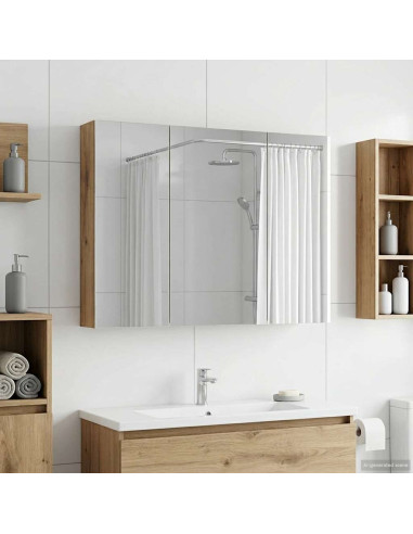 Mobiletto per specchio da bagno con porta Rovere Artigianale