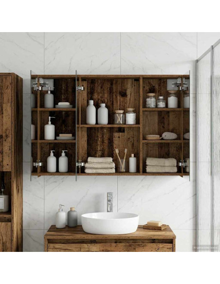 Mobiletto per specchio da bagno con lo scaffale Legno vecchio