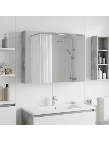 Mobiletto per specchio da bagno con lo scaffale Grigio cemento