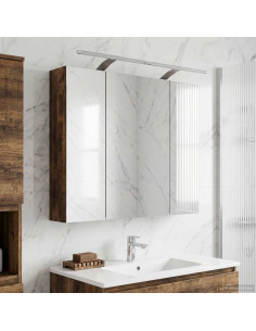 Mobiletto per specchio da bagno Rovere fumé 80 x 14.5 x 70 cm