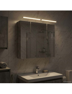 Mobiletto per specchio da bagno con lo scaffale Grigio cemento