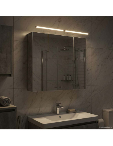 Mobiletto per specchio da bagno con lo scaffale Grigio cemento