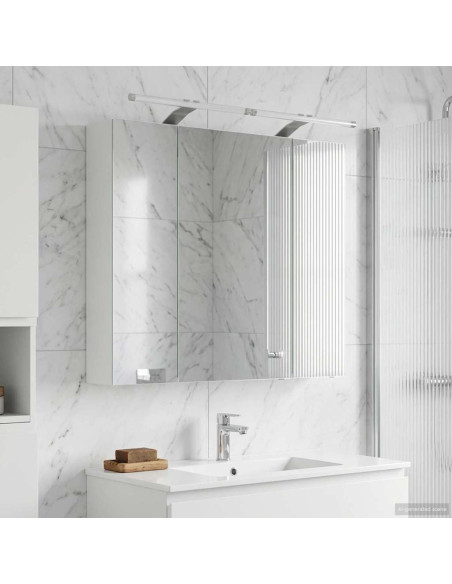 Mobiletto per specchio da bagno Bianco 80 x 14.5 x 70 cm