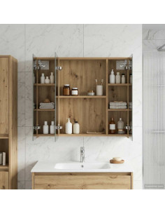 Mobiletto per specchio da bagno con porta Rovere Artigianale