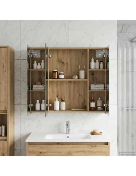 Mobiletto per specchio da bagno con porta Rovere Artigianale