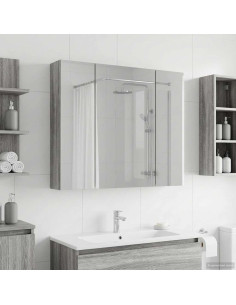 Mobiletto per specchio da bagno Grigio Sonoma 80 x 14.5 x 70 cm