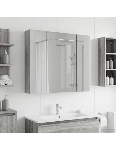 Mobiletto per specchio da bagno Grigio Sonoma 80 x 14.5 x 70 cm