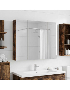Mobiletto per specchio da bagno Rovere fumé 80 x 14.5 x 70 cm