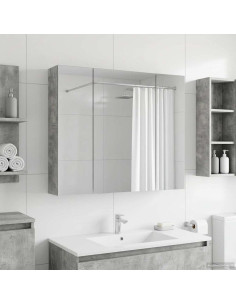 Mobiletto per specchio da bagno con lo scaffale Grigio cemento