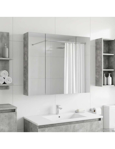 Mobiletto per specchio da bagno con lo scaffale Grigio cemento