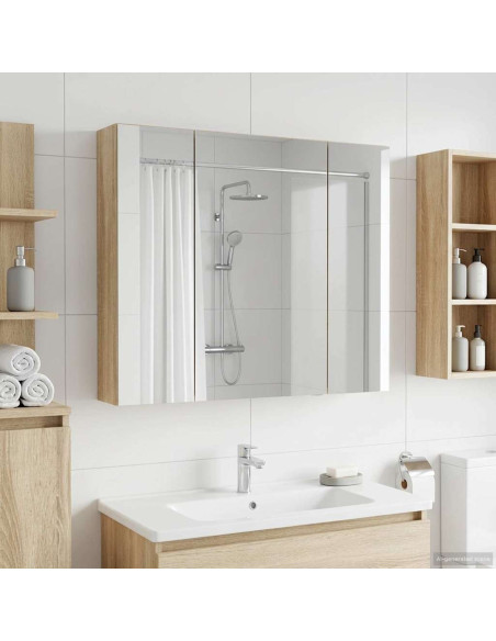 Mobiletto per specchio da bagno Rovere Sonoma 80 x 14.5 x 70 cm