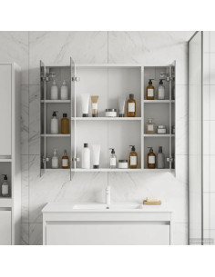 Mobiletto per specchio da bagno Bianco 80 x 14.5 x 70 cm