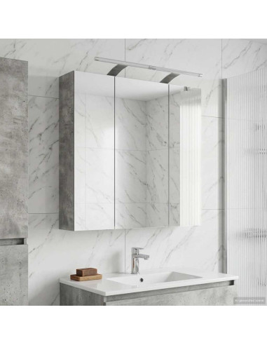 Mobiletto per specchio da bagno Grigio cemento