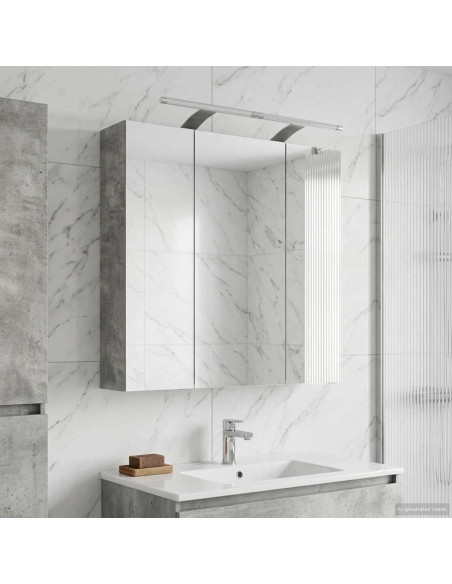 Mobiletto per specchio da bagno Grigio cemento