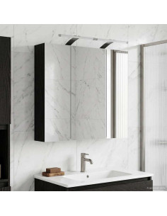 Mobiletto per specchio da bagno Rovere Nero 70 x 14,5 x 70 cm