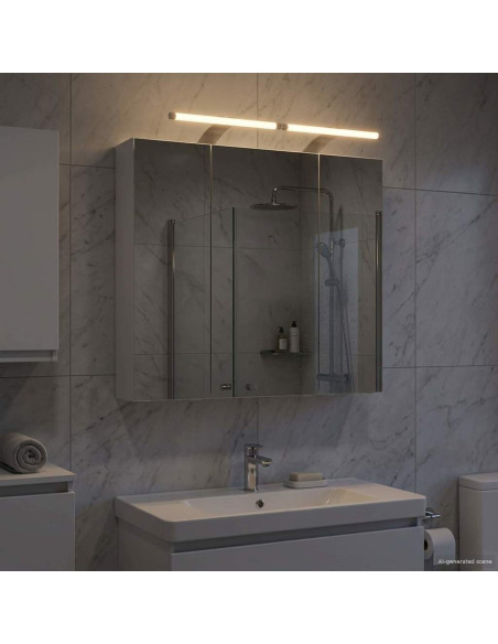 Mobiletto per specchio da bagno Bianco 70 x 14,5 x 70 cm