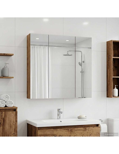 Mobiletto per specchio da bagno Legno vecchio 70 x 14,5 x 70 cm