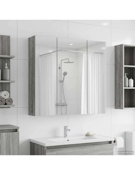 Mobiletto per specchio da bagno Grigio Sonoma 70 x 14,5 x 70 cm