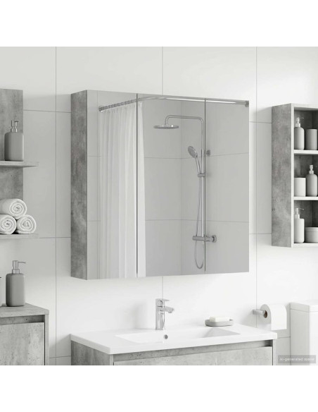 Mobiletto per specchio da bagno Grigio cemento