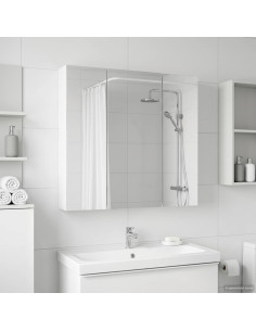 Mobiletto per specchio da bagno Bianco 70 x 14,5 x 70 cm