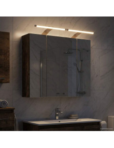 Mobiletto per specchio da bagno Rovere fumé 60 x 14,5 x 50 cm
