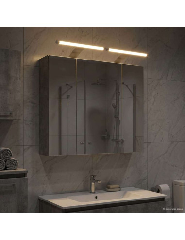 Mobiletto per specchio da bagno Grigio cemento