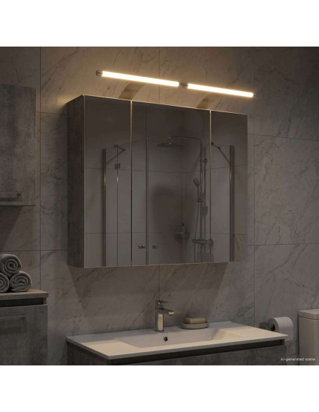 Mobiletto per specchio da bagno Grigio cemento