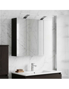 Mobiletto per specchio da bagno Rovere Nero 60 x 14,5 x 50 cm