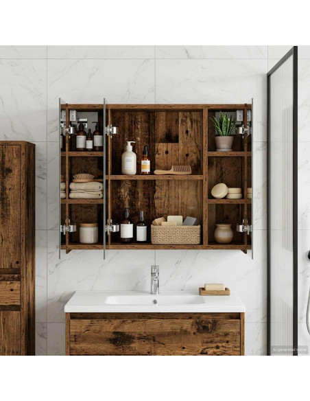 Mobiletto per specchio da bagno Legno vecchio 60 x 14,5 x 50 cm